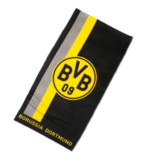 Borussia Dortmund - Duschtuch mit Logo im Streifenmuster 70x140cm